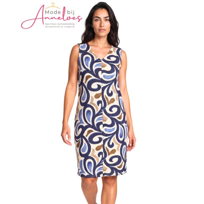 FOS Jurk Linde Drip Navy bruin